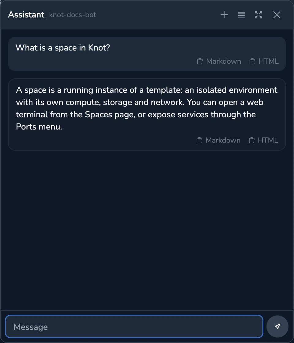The Assistant's Chat Interface