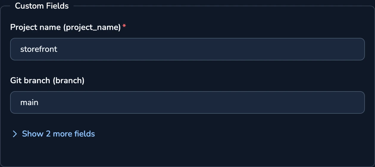 Custom Fields When Creating a Space