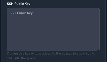 SSH Key Field