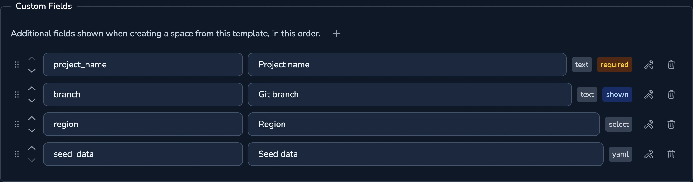 Custom Fields in the Template Editor