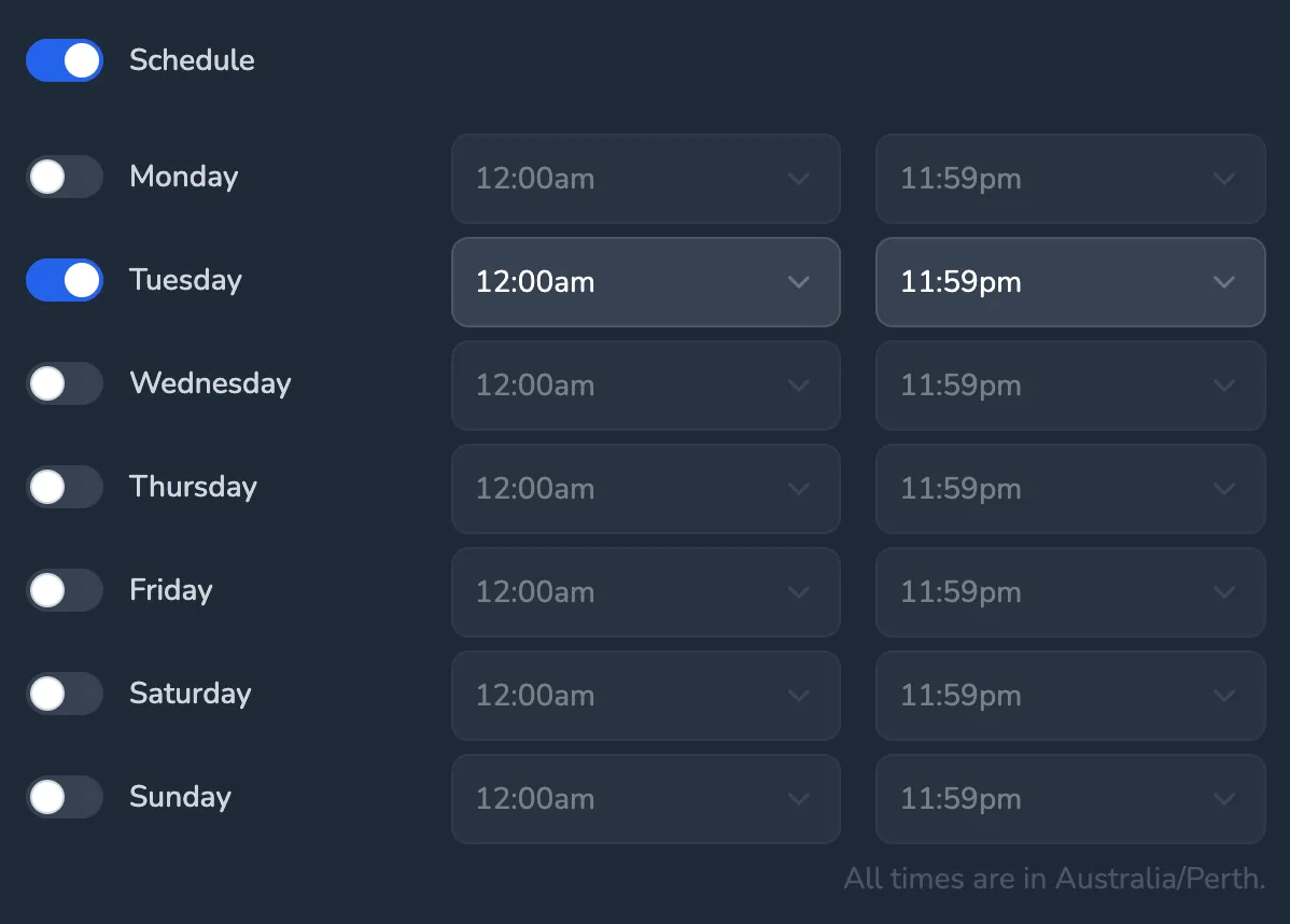 Template Schedule